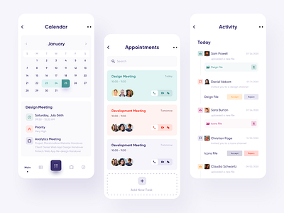 Task Planner App app calendar concept design illustration management manager marshmallow mobile planner product design react native schedule task task management task manager to do todo app ui ux