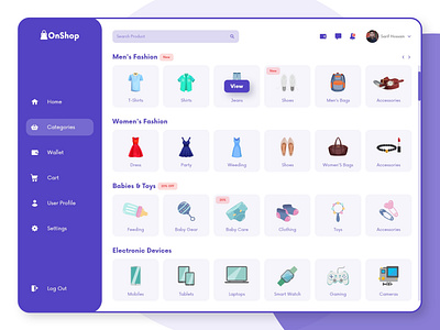 OnShop-Categories Page Design 2020 trend clean clean app landing dashboard design dribbble dribbble best shot ecommerce landingpage online shop popular trend uidesign uiuxdesign websight website woocommerce