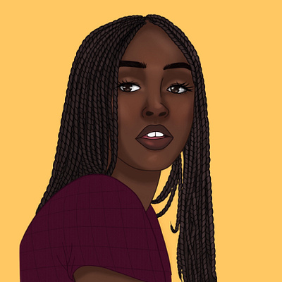 Braids 1 braids design illustration portrait procreate redraw warmup