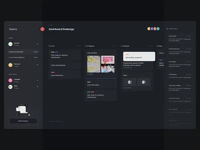 Tasks Managment Dashboard app appdesign cards cards ui dark mode dark ui dashboad dashboard ui design design system flat minimal modern product design project management ui uidesign ux ux ui design uxdesign