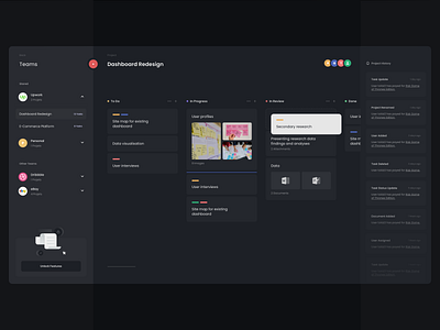 Tasks Managment Dashboard app appdesign cards cards ui dark mode dark ui dashboad dashboard ui design design system flat minimal modern product design project management ui uidesign ux ux ui design uxdesign