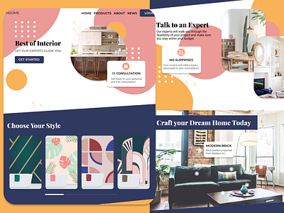 Interior Decor Website figma interior interior decor interiordesign pastel web website website concept website design website designer website layour