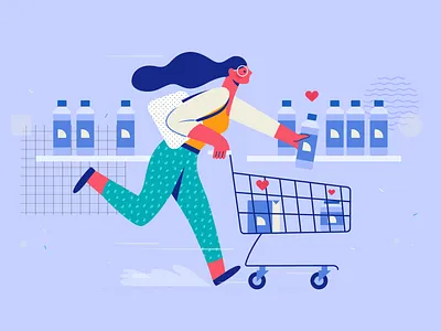 Brand Loyalty Illustration brand branding building business buying character color colorful combination company design illustration illustrator loyalty pattern purchase shopping texture trust woman
