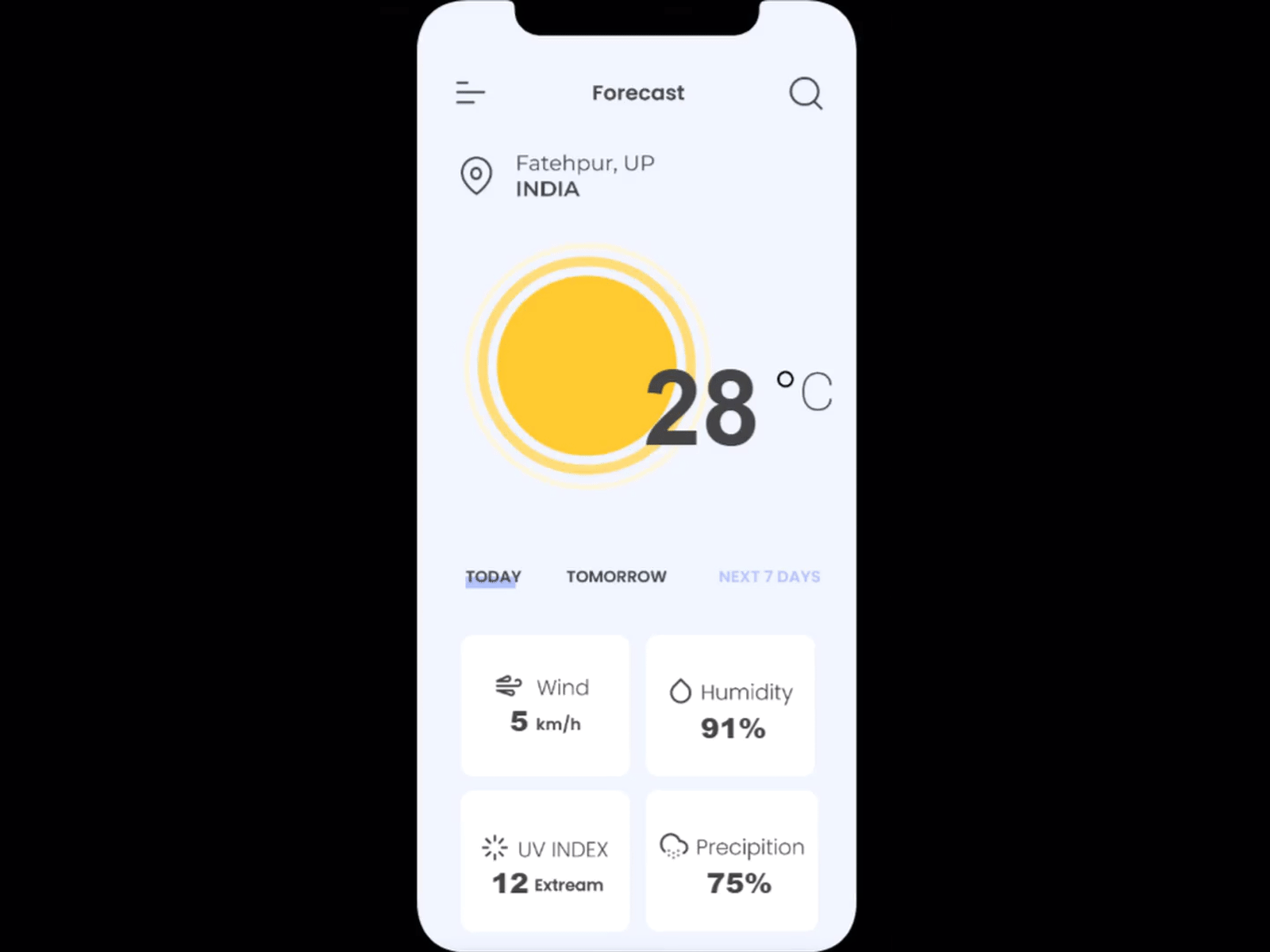 Weather App animatedgif animation app appdesign application clean interaction minimal ui uidesign weather app