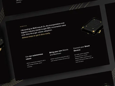 Luxury Website Robotics branding clean dark desktop illustration landing page ui ux vector web