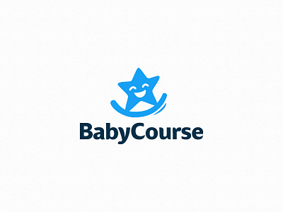 BabyCourse baby character children illustration kids logo logotype smile star toy