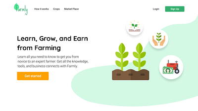 Farmly - An app to teach people how to grow crops agriculture farm ui