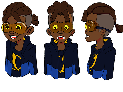 Static Shock character design drawing ilustração