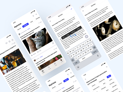 Blog platform application "MyArticle" application application design applications article article design articles blog blog post blogging design ios app ios app design mimimal platform ui