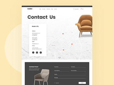 Website For Chair Company brand design branding design minimal typography ui ux