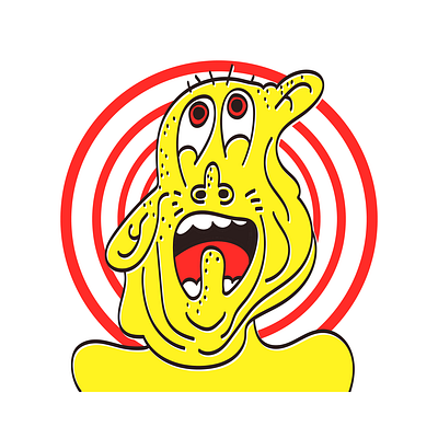 Despair abstract anxiety character design concept design fear flat design howl illustration melting mental disorder person psychedelic scared scream surreal terror ugly vector vivid