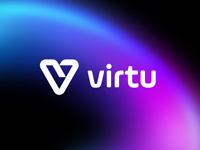 Virtu asset blockchain branding coin collectible crypto design geometric lettermark logo logodesign mark metaverse minimal monogram nft symbol v virtual