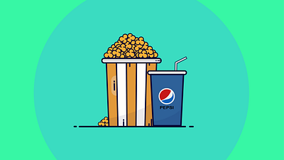 Popcorn illustration animated animation app art branding character design design digital digital illustration flat icon illustration illustrator logo painting popcorn print ui vector website design