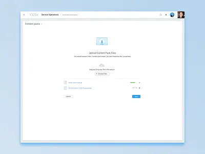 Content Packs files interface ui upload uploads