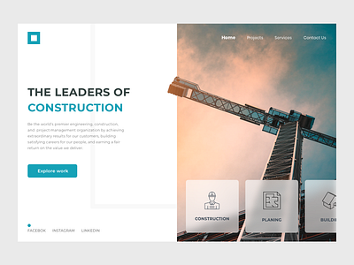 Construction Website clean design dribbble ui user experience user interface ux website