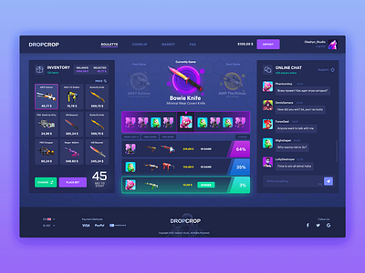 Gaming User Interface CSGO appdesign application colorful crypto csgo dashboard figma game app game art game design gaming website uiux uiuxdesign uxdesign webapp webdesign