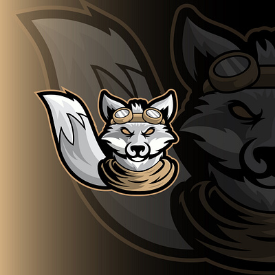 Silver Fox design esport logo mascot