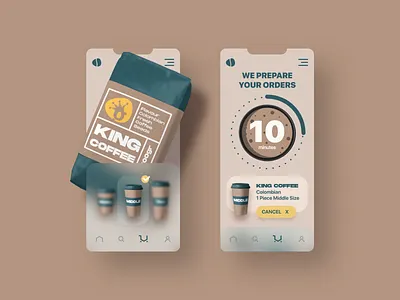 king coffee app coffee coffee bag coffee bean coffee cup coffee shop coffeeshop experience interface mobile app mobile app design mobile design ui ux