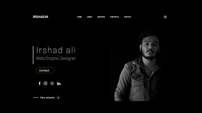 Portfolio dark theme dark ui design portfolio portfolio design portfolio page portfolio site portfolio website portrait self social typography ui web