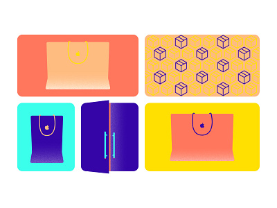 Apple Store Pickup apple apple store bag box illustration package pickup retail shopping