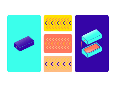 Apple Store Return apple store box card illustration iphone retail return shopping tropical
