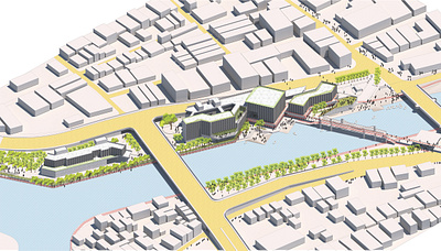 ISOMETRIC RENDER architecture illustration inclusive design isometric render waterfront