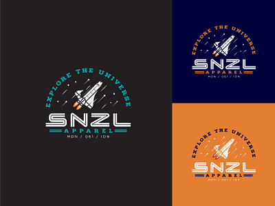 SNZL - EXPLORE THE UNIVERSE apparel design apparel graphics clothing indonesia designer logodesign medan space spaced spaceship tees tees design universe