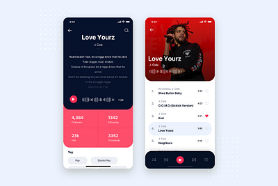 Music app concept album app concept flat illustration interface kit lyrics material mobile music music app song ui ui kit