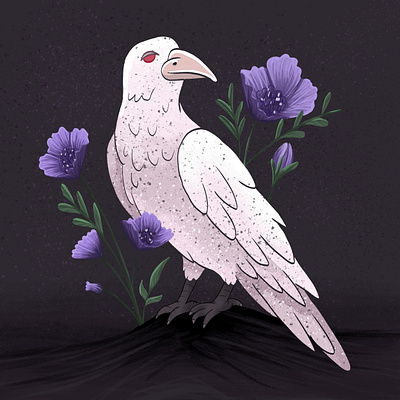 Raven animal animal illustration animal illustrations art charactedesign children art children book illustration crow illustration nature purple raven white raven