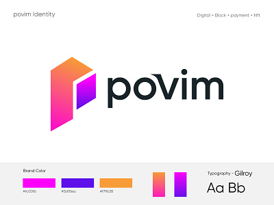 povim identity best logo best logo designer in dribbble branding crypto futuristic gradient logo letter logo logo design logo mark minimal minimalist logo modern logo modern logo designer simple logo token