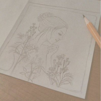 Thoughtful art artist artwork design features flowers illustration illustration art illustration design illustrations illustrator illustrator design lines person portrait sketch sketchbook sketches study thoughts