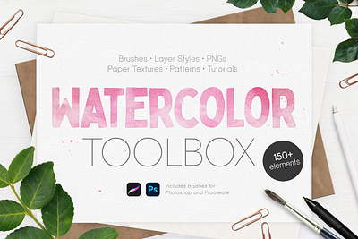 Ultimate Watercolor Toolbox brush brushes layer styles paper texture procreate procreate brush procreate brush set procreate brushes textures watercolor watercolor art watercolor brush watercolor brushes watercolor flowers watercolor illustration watercolor kit watercolor painting watercolor toolbox watercolors watercolour