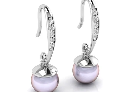 Unique Pearl Earring 3D Model jewel jewelery jewellery jewelry jewelry design jewelry designer jewels matrix rhino3d rhinoceros