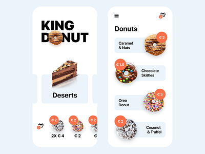 Donut App app brending cart clean dashboard design draw item light logo minimal minimalistic shop store strong tasty ui ux white