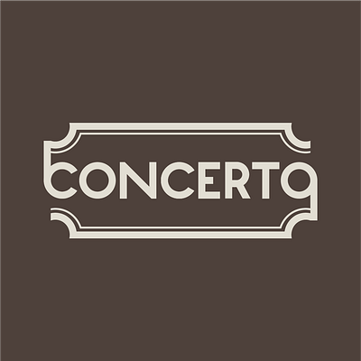 Concerto branding design flat logo minimal vector