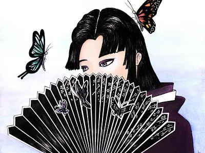 For Your Eyes acrylic art artist artwork beauty butterflies butterfly design drawing drawingart illustration illustration design illustrator ink inkwork line painting paintings pen watercolor