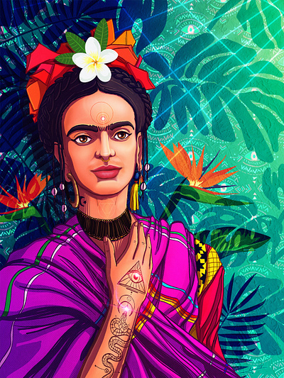 Deva Frida awaken character design conceptart game art illustraion psychedelic spiritual storytelling vegan vegan design