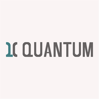 Quantum branding design flat logo minimal vector