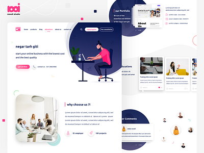 Negar Tarh Giti WebSite adobe illustrator adobe xd clean design design system development front end frontend illustration inspiration landing page minimal programmer ui ui design uiux userinterface ux ux design web design