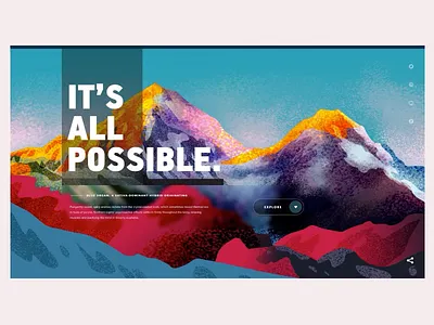 Mountain Travel Landing Page Concept 2d art animated calm camping cartoon hiking illustration landing page landscape minimalistic motion photography travel web design weed