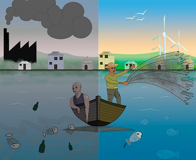 Fishermen from Benin illustration volunteering