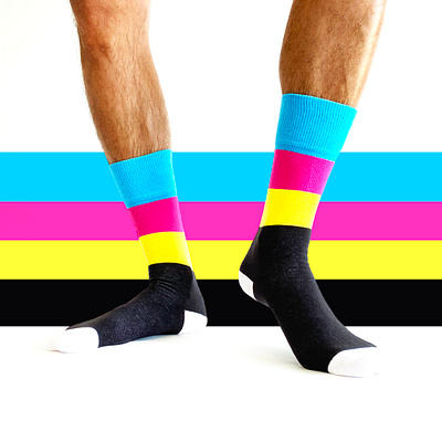 CMYKnit cmyk cmyknit color design fashion knit merch print process socks trust the process