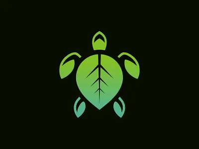 Turtle leaf logo branding design flat icon leaf logo logo logodesign minimal minimalist simple logo turtle logo