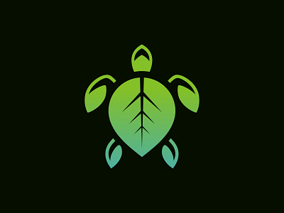 Turtle leaf logo branding design flat icon leaf logo logo logodesign minimal minimalist simple logo turtle logo