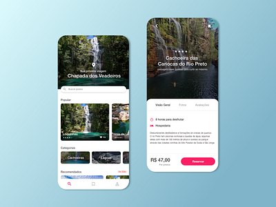 Chapada dos Veadeiros-GO design mobile ui user interface design