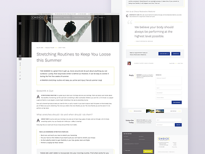 Choice Restorative Medicine - Blog Post article blog blog design blog post blogging branding interaction design news typography ui ux visual designer website website design wellbeing wellness