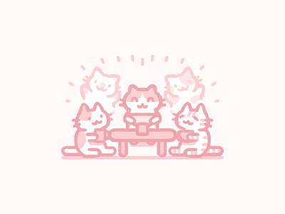 Family cats characters cute cute art cute illustration flat color illustration kitty pink