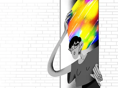 Character body cartoon character concept creative face film girl girl character header illustration imagination problems therapy vector wall woman