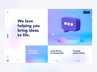 Pixa 2020 blur clean creative design gradient illustration minimal ui ux