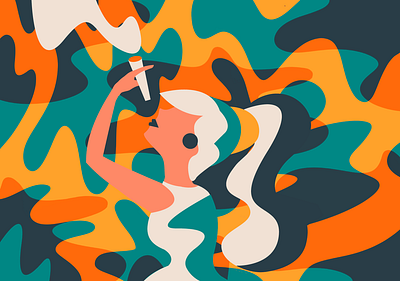 Smoke abstract colorful colors illustration smoke smoking woman